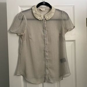 Pins & needles S button down Peter Pan collar top